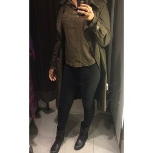 Zara Faux Suede Trench Jacket